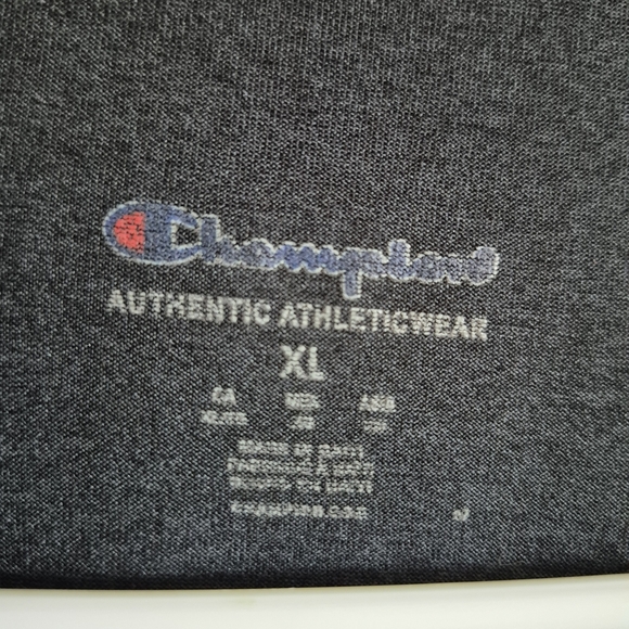 Vintage Champion Black Short Sleeve Tee with Raglan Sleeves - Picture 2 of 6